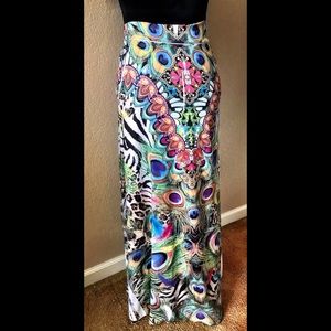 Crimson Ivy peacock skirt - large